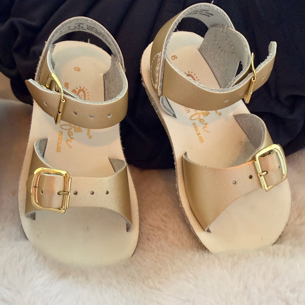 Salt Water Sandals by Hoy - Metallic Gold Kids Sandals
